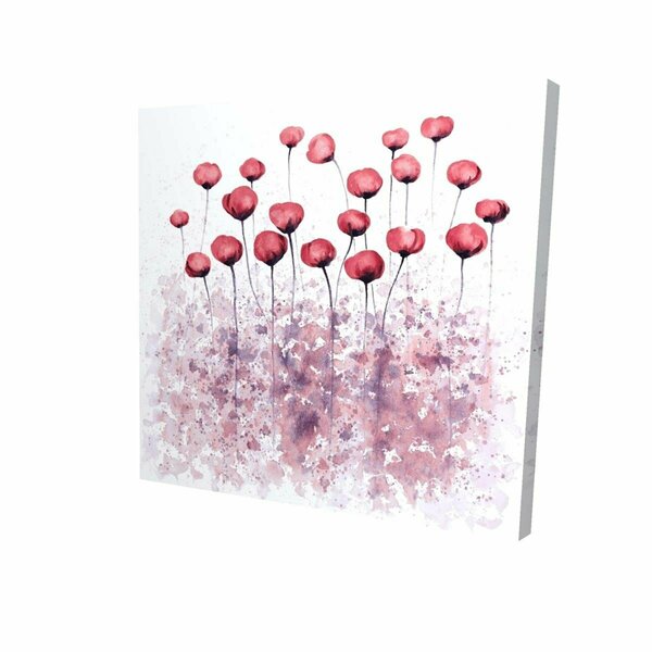 Fondo 16 x 16 in. Pink Flowers with Paint Splash-Print on Canvas FO2795167